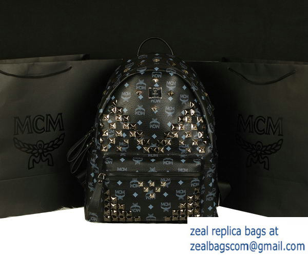 High Quality Replica MCM Stark Backpack Jumbo in Calf Leather 8100 Black - Click Image to Close